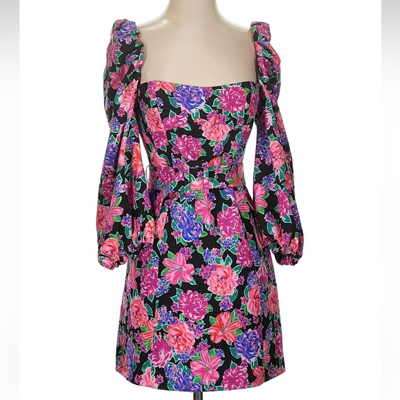 Zara Dresses & Skirts - ZARA Floral Print Sweetheart Neckline Puff Sleeve Mini Dress – Size Small